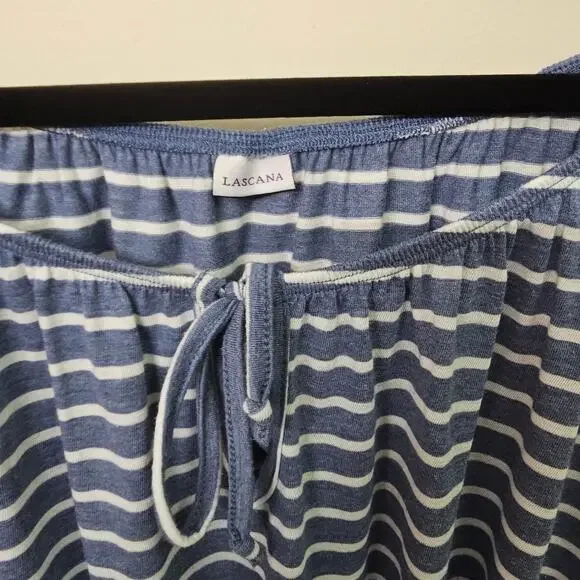 Heather Blue & White Striped Summer Midi Dress Off Shoulder Size 14 | Lascana - Picture 3 of 7